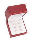 Bundle Set of 3! 14k White Gold Classic Solitaire Stud Earrings, Screw Backings (Unisex)