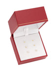 Bundle 3 PAIR SET! 14k Yellow Gold Classic Zirconia Stud Earrings with Pushbacks (Unisex)