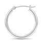 Single Replacement 14k White Gold Classic Hoop Earrings, 2mm