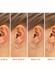 14k Yellow Gold All Around Diamond-Cut Hoop Earrings