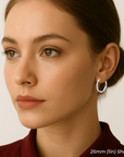 10K White Gold Twisted Classic Hoop Earrings