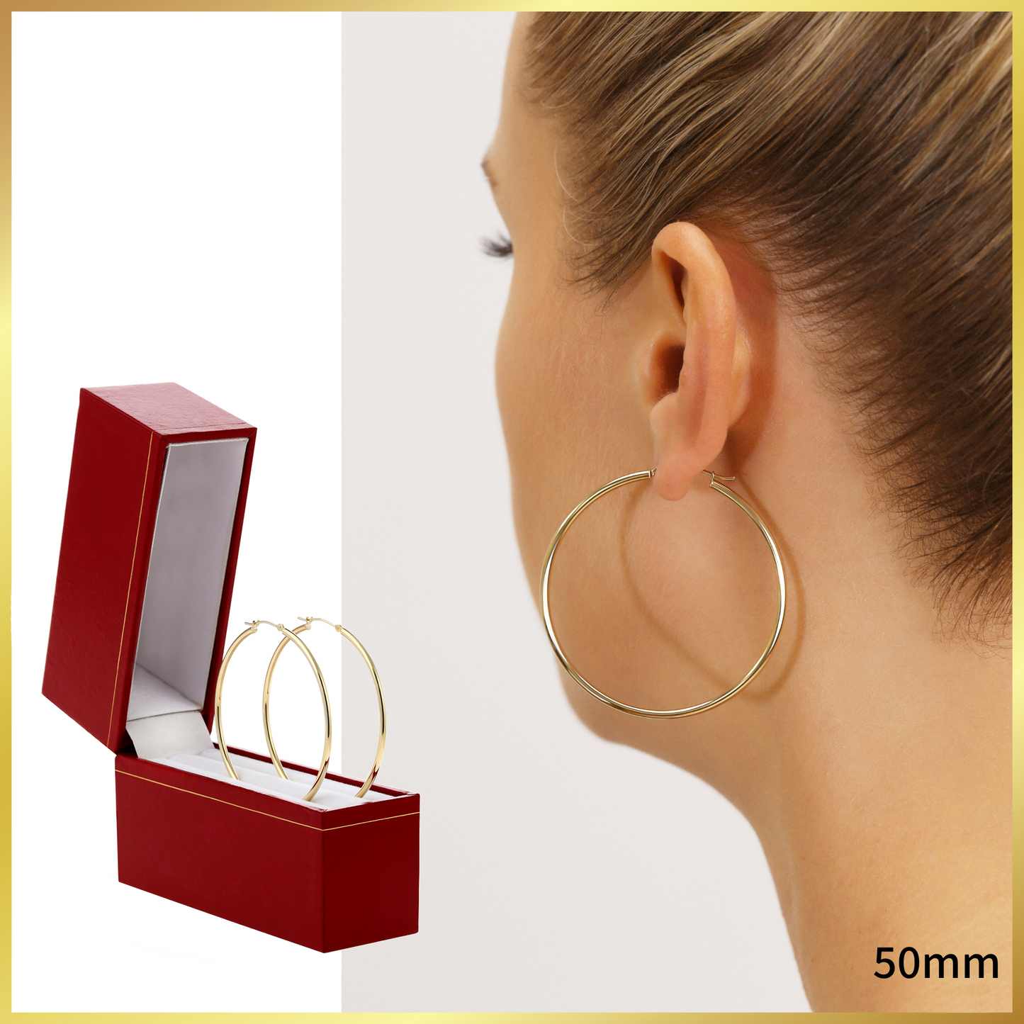 Single Replacement 14k Yellow Gold Classic Hoop Earrings, 2mm
