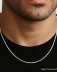 Italian Franco Chains Made In Solid 925 Sterling Silver, With Secure Lobster Lock