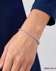 Sterling Silver Princess-Cut Tennis Bracelet