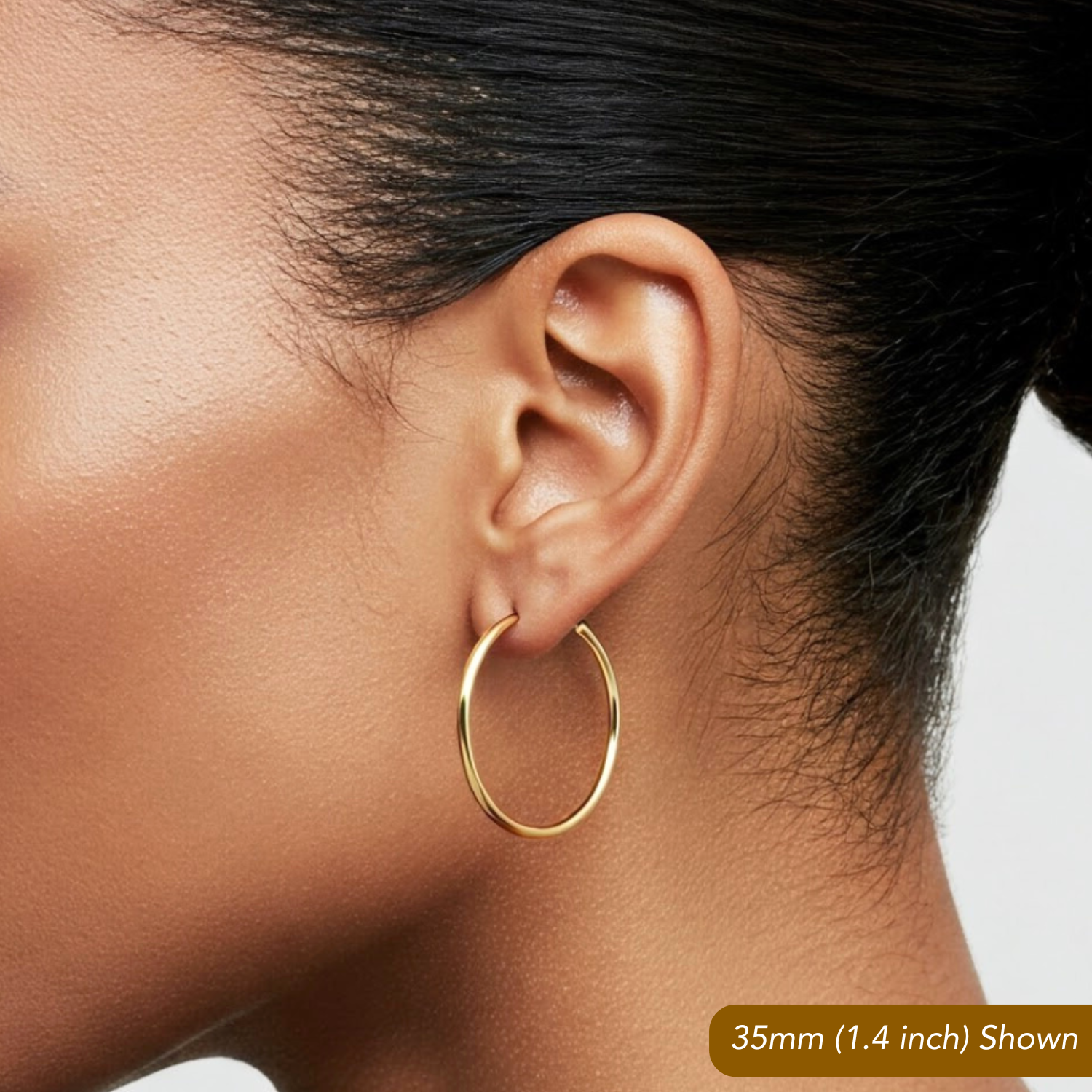 14k Yellow Gold Classic Hoop Earrings, 2mm