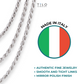 Sterling Silver Italian Rope Chains, Solid 925 Pure Silver with Strong Lobster Lock