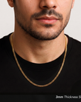 14k Gold Plated Miami Cuban Sterling Silver Chains, With Lobster Lock