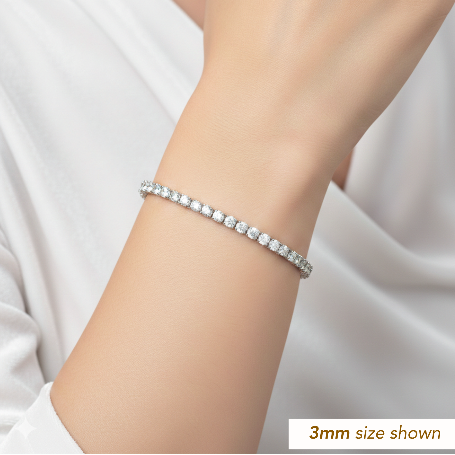 Sterling Silver Simulated Diamond Tennis Bracelet
