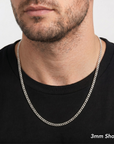 Sterling Silver Italian Curb Chain Necklace, Lobster Lock