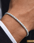 Sterling Silver Italian Box Chain Bracelet