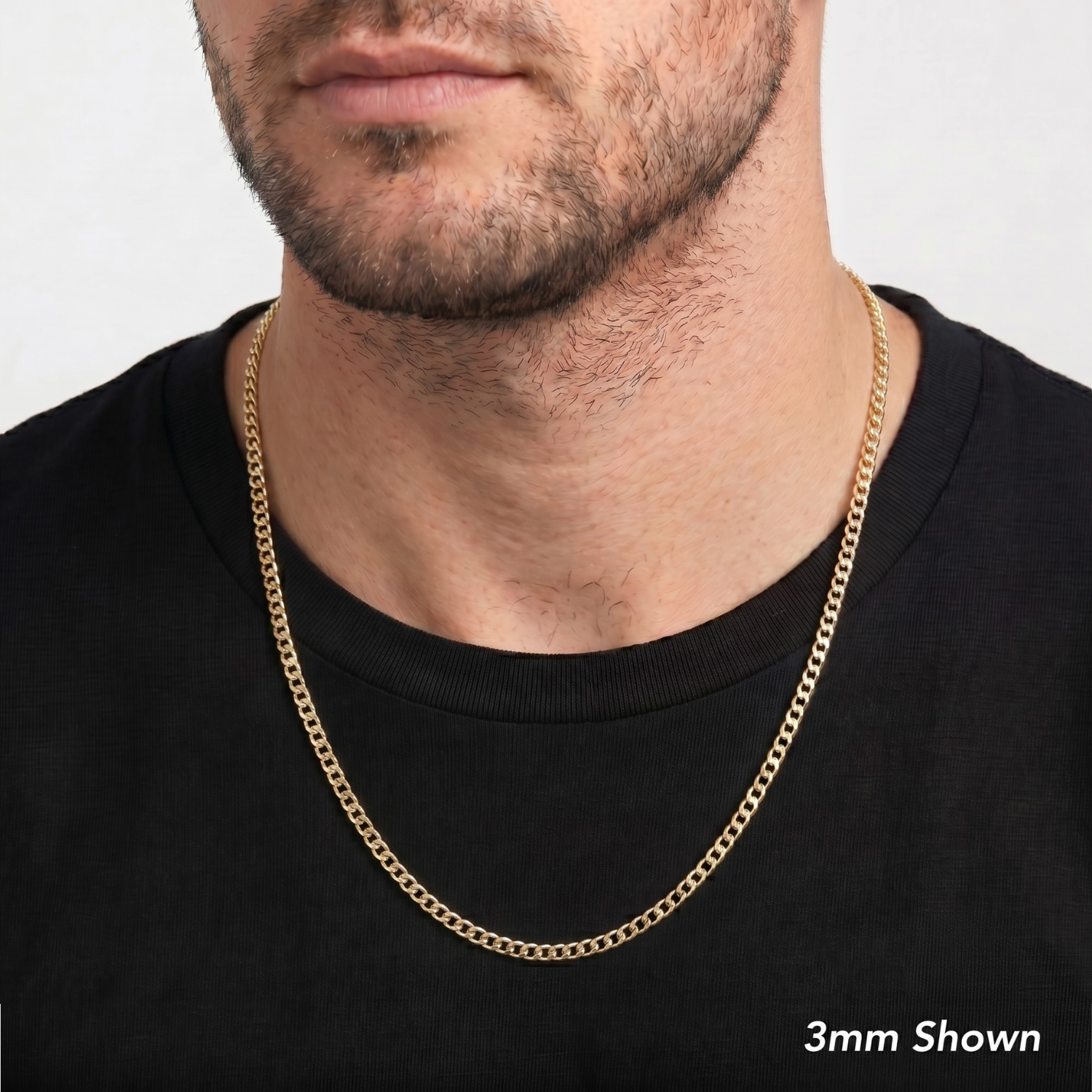 14K Gold Plated Sterling Silver Italian Curb Chain Necklace