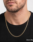 14K Gold Plated Sterling Silver Italian Curb Chain Necklace
