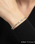 925 Sterling Silver Figarope Milano Italian Bracelet
