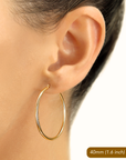14k Yellow Gold Classic Hoop Earrings, 2mm