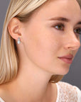 CZ Pineapple Stud Earrings, Fruit in Sterling Silver
