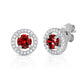 Sterling Silver Birthstone Halo Stud Earrings - Available in all 12 colors