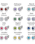 Sterling Silver Birthstone Halo Stud Earrings - Available in all 12 colors