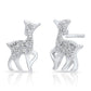 Sterling Silver Deer Stud Earrings, Gold Plated