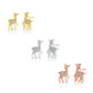 Sterling Silver Deer Stud Earrings, Gold Plated