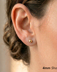 14k Yellow Gold Classic Ball Stud Earrings, Screwback