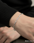 Sterling Silver Italian Figaro Chain Bracelet