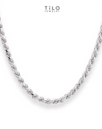 Italian Rope Chains with Strong Lobster Lock in Sterling Silver