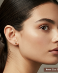 14K Gold Filled High Polished Round Ball Studs, Pushback