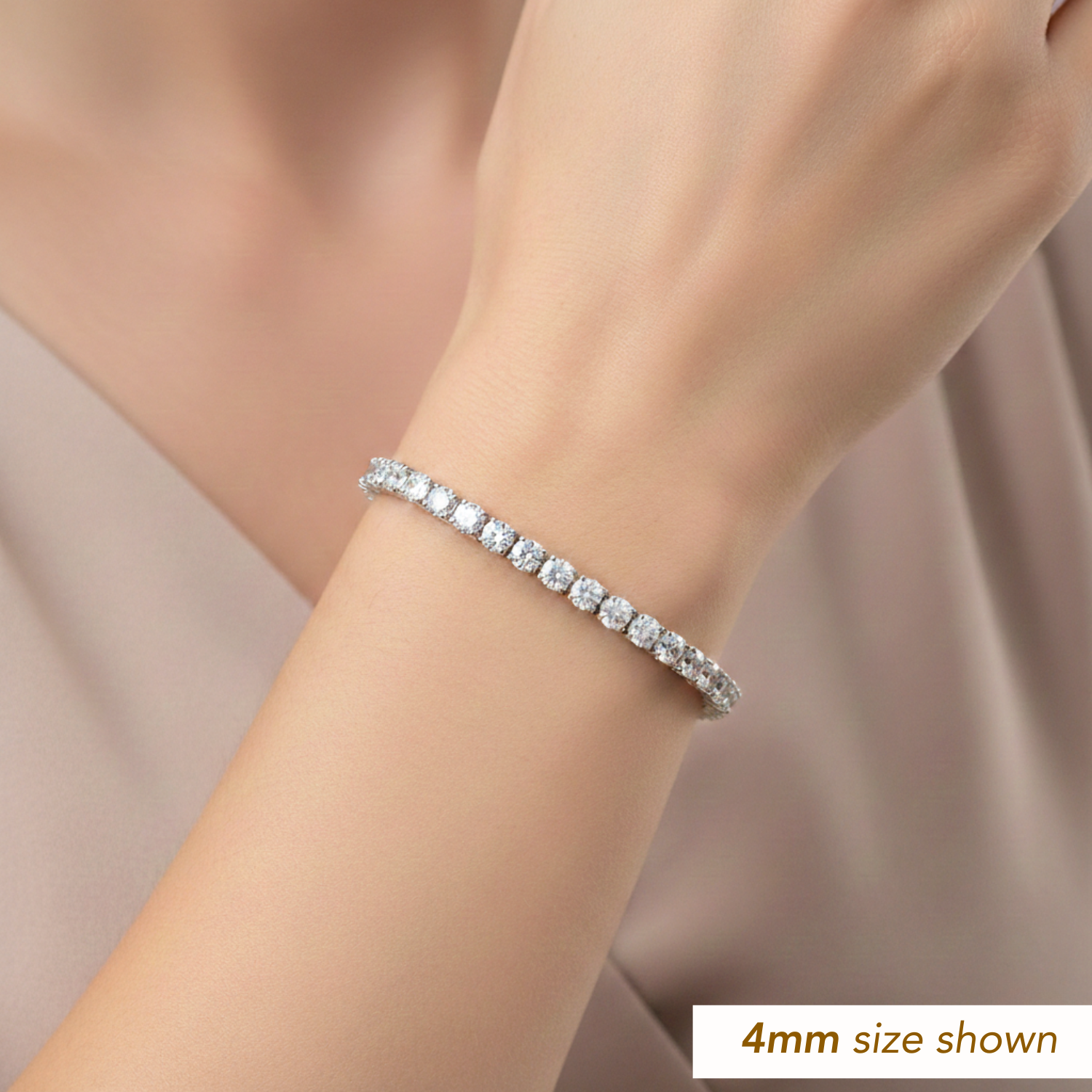 Sterling Silver Simulated Diamond Tennis Bracelet