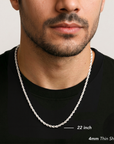 Sterling Silver Italian Rope Chains With Strong Lobster Lock