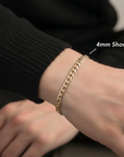 14K Gold Plated Sterling Silver Italian Curb Bracelet