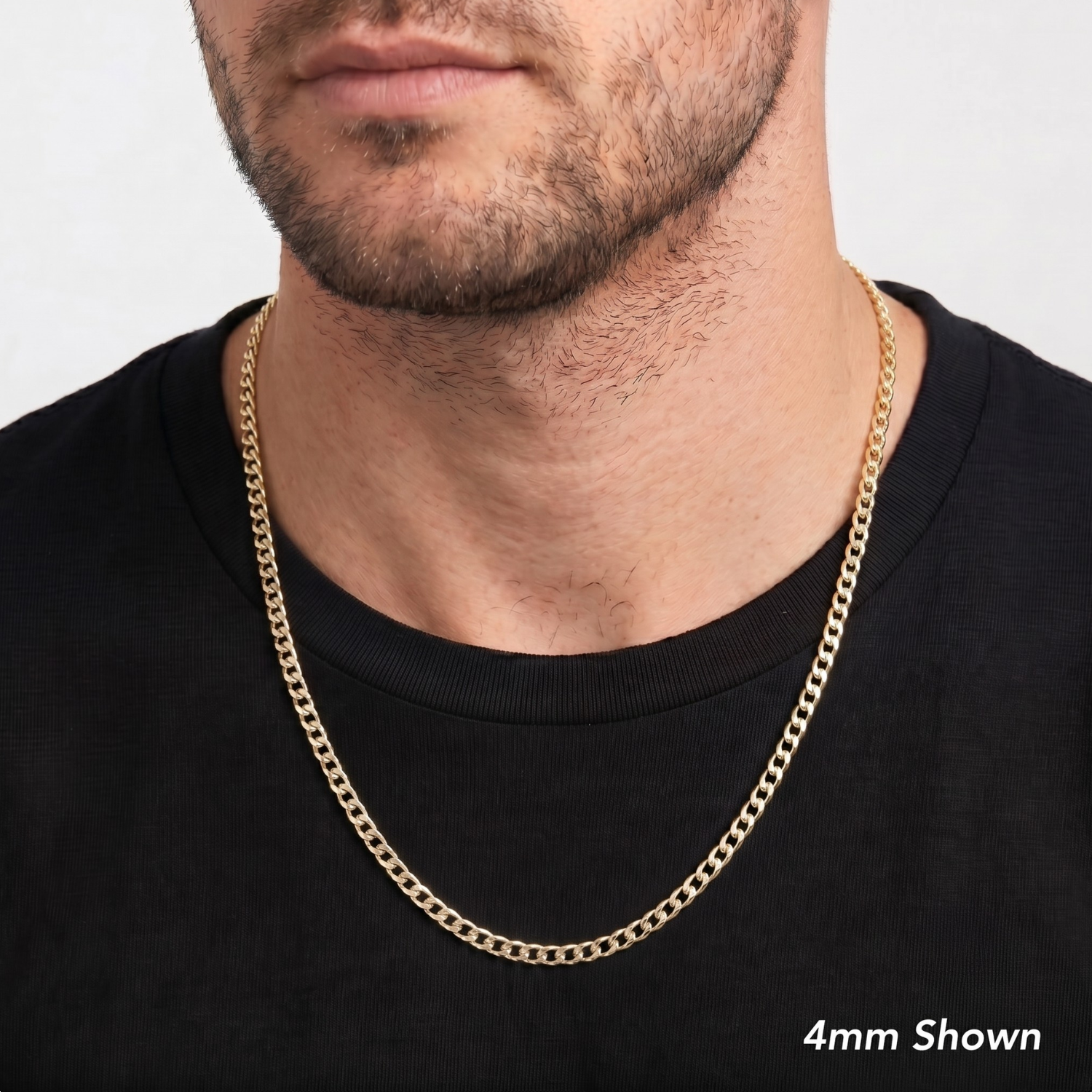 14K Gold Plated Sterling Silver Italian Curb Chain Necklace