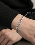 Sterling Silver Italian Curb Link Bracelet, Lobster Lock