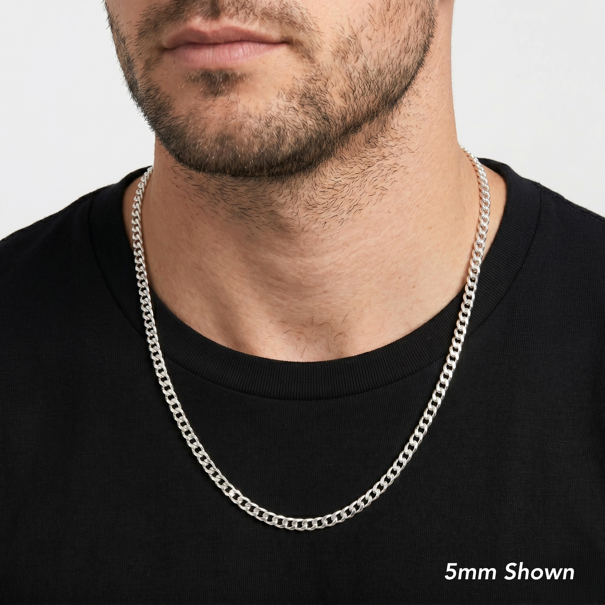 Sterling Silver Italian Curb Chain Necklace, Lobster Lock