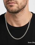 Sterling Silver Italian Curb Chain Necklace, Lobster Lock