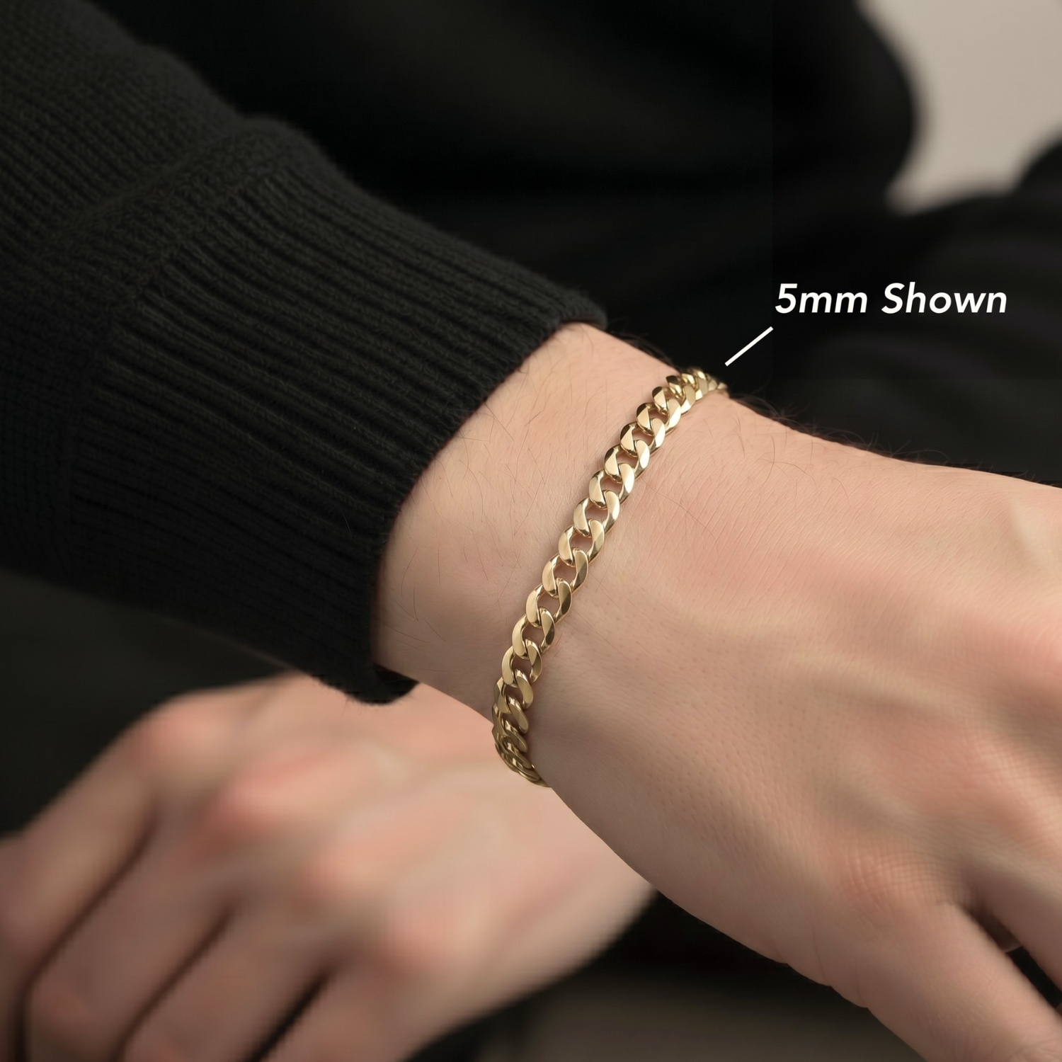 14K Gold Plated Sterling Silver Italian Curb Bracelet