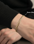 14K Gold Plated Sterling Silver Italian Curb Bracelet