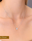 Sterling Silver Simulated Diamond Solitaire Necklace