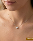 Sterling Silver Simulated Diamond Solitaire Necklace