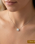 Sterling Silver Simulated Diamond Solitaire Necklace