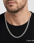 Sterling Silver Italian Curb Chain Necklace, Lobster Lock