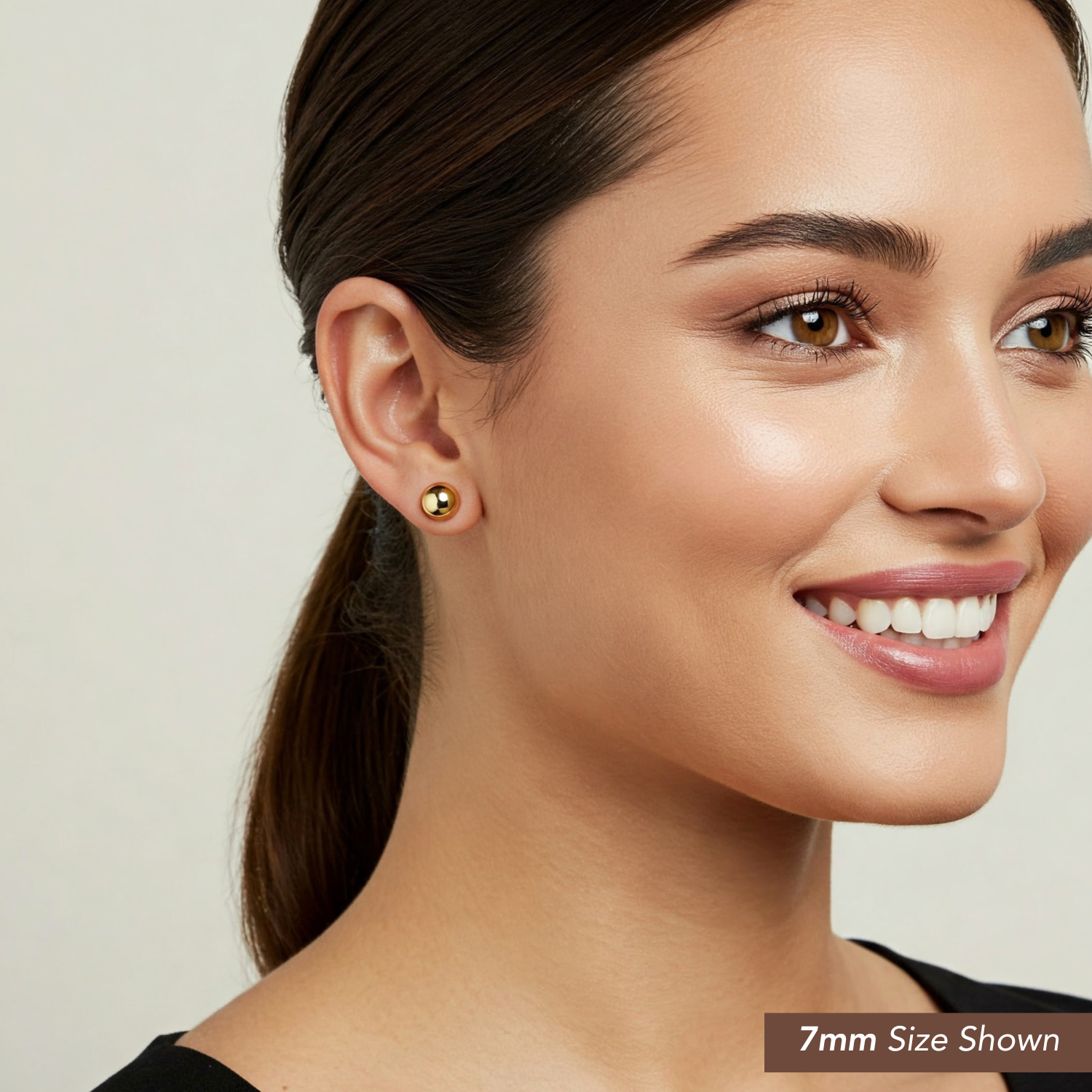 14K Gold Filled High Polished Round Ball Studs, Pushback