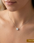 Sterling Silver Simulated Diamond Solitaire Necklace