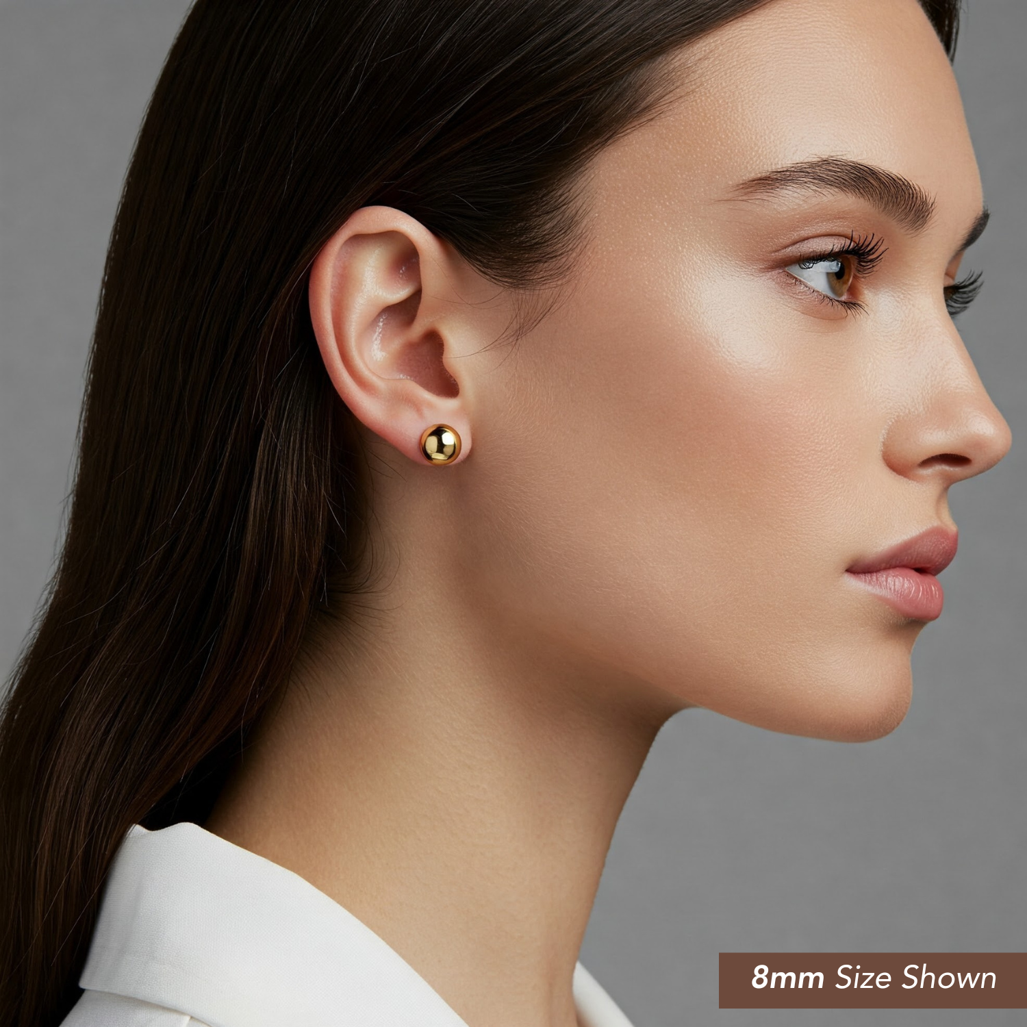 14K Gold Filled High Polished Round Ball Studs, Pushback