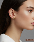 14K Gold Filled High Polished Round Ball Studs, Pushback