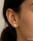 14k Rose Gold Ball Stud Earrings with Butterfly Pushbacks