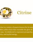 14K Gold Natural Citrine With Mother Of Pearl Drop Earrings