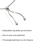 CZ Adjustable Fire Opal Bracelet in