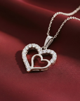 14K White Gold Lab Diamond Open Heart Pendant Necklace, 0.17ctw