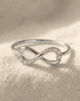 14K White Gold Lab Diamond Infinity Ring, 0.14ctw