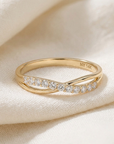 14K Yellow Gold Lab Diamond Infinity Ring, 0.16ctw